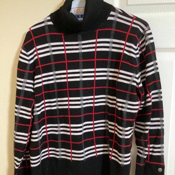Investments Black, Red, White and Gray Sweater - Picture 1 of 1